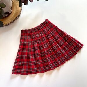 Vintage Marisa Christina Kids Red Holiday Plaid Pleated Skirt | Small
